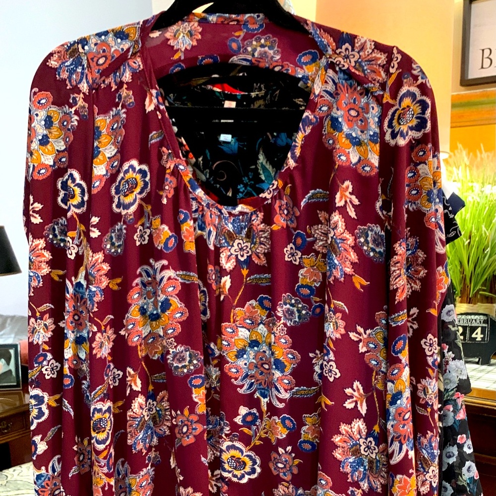 Comfy Shift in Burgundy Floral
